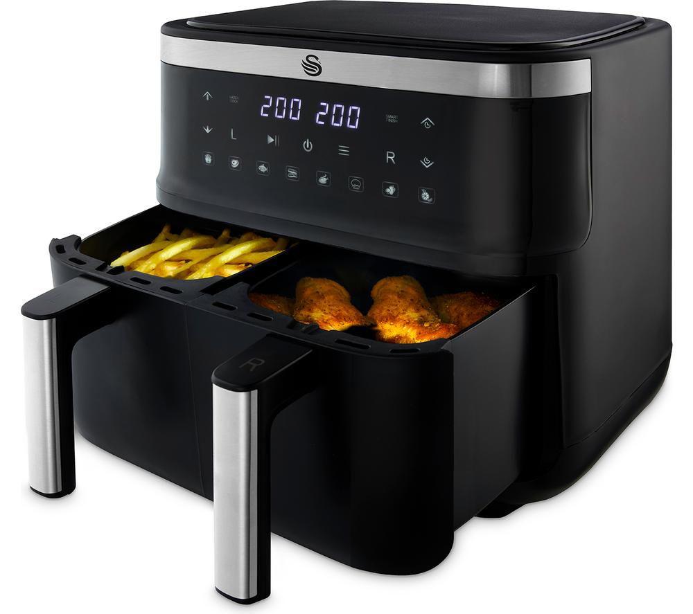 SWAN Vortx SD10518BLK Dual Air Fryer - Black image number 8 of 8