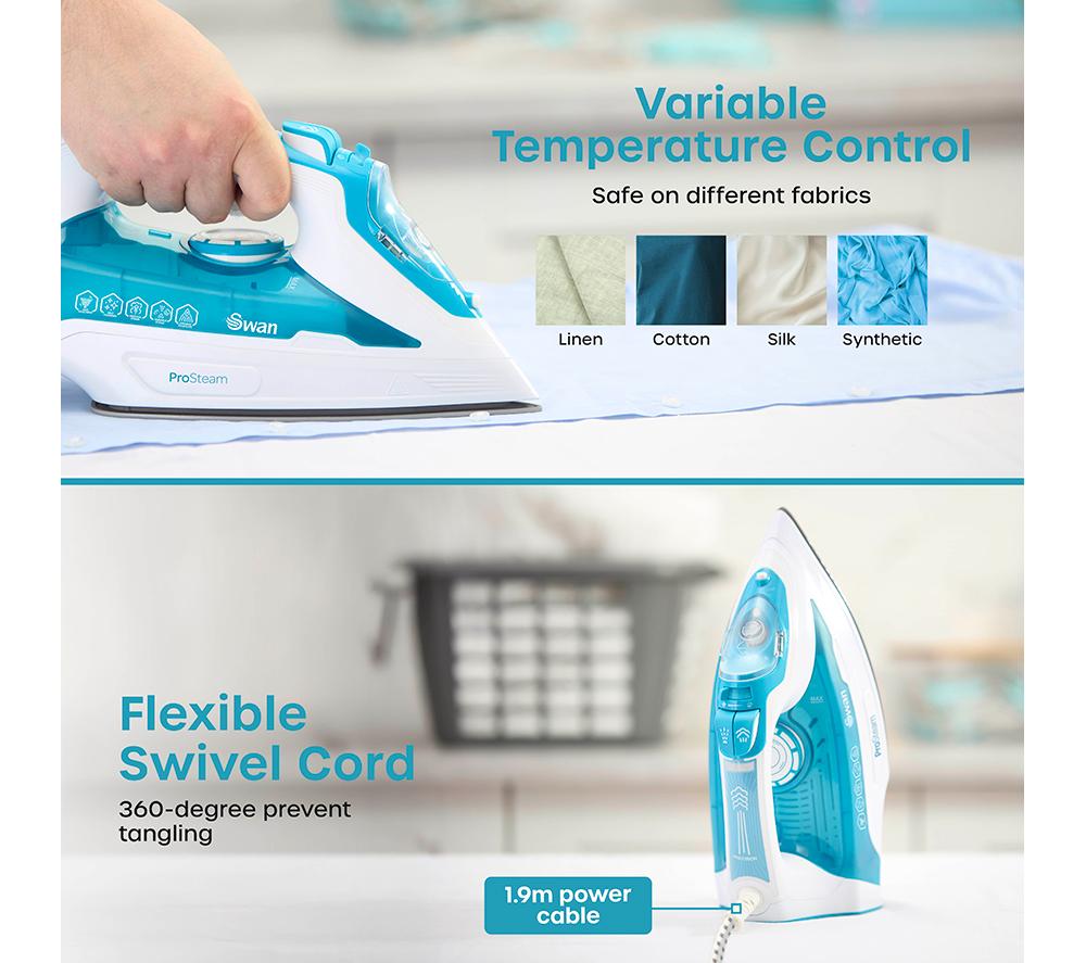 SWAN ProSteam SI12055AQ Steam Iron - White image number 4 of 9