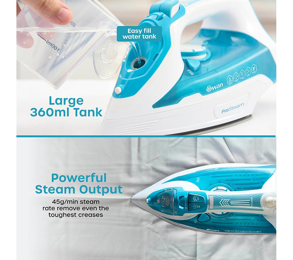 SWAN ProSteam SI12055AQ Steam Iron - White image number 5 of 9