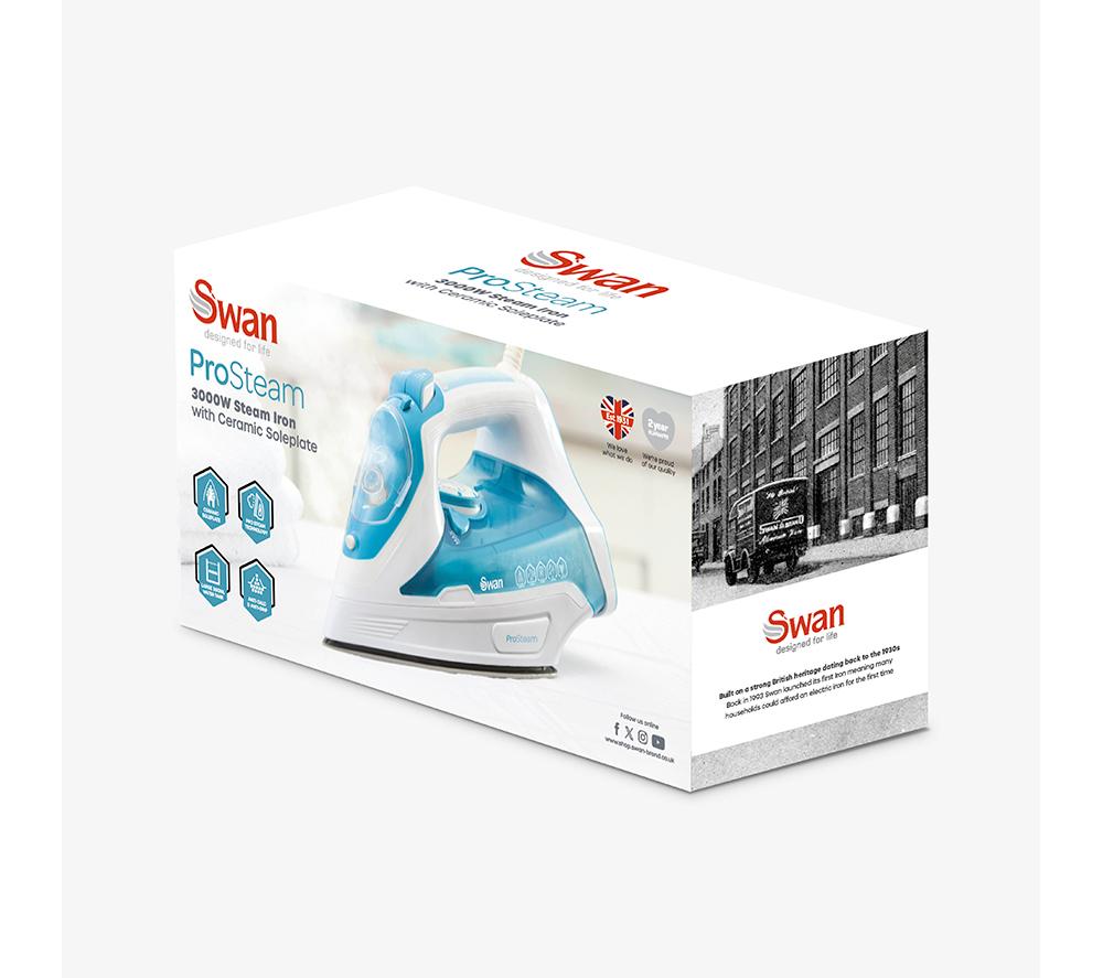 SWAN ProSteam SI12055AQ Steam Iron - White image number 9 of 9