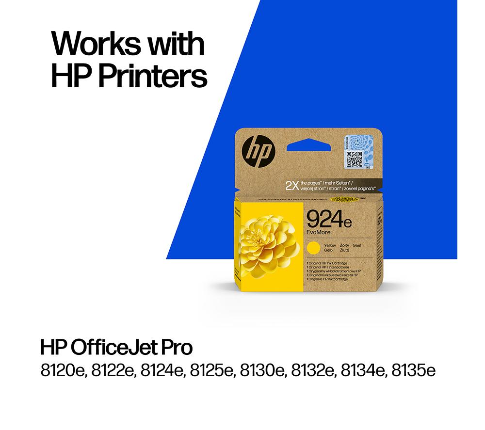 HP 924e EvoMore Yellow Ink Cartridge image number 2 of 14