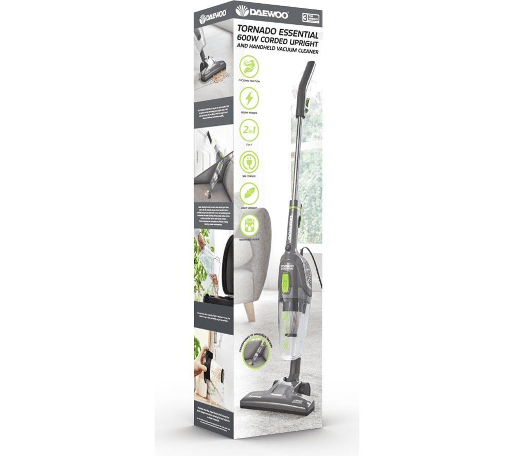 DAEWOO Tornado Essential FLR00168GE 2-in-1 Upright Bagless Vacuum Cleaner - Grey & green image number 4 of 9