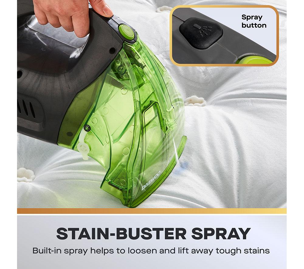 DAEWOO Hurricane Stair Master Handheld Carpet Cleaner - Green & Grey image number 3 of 7