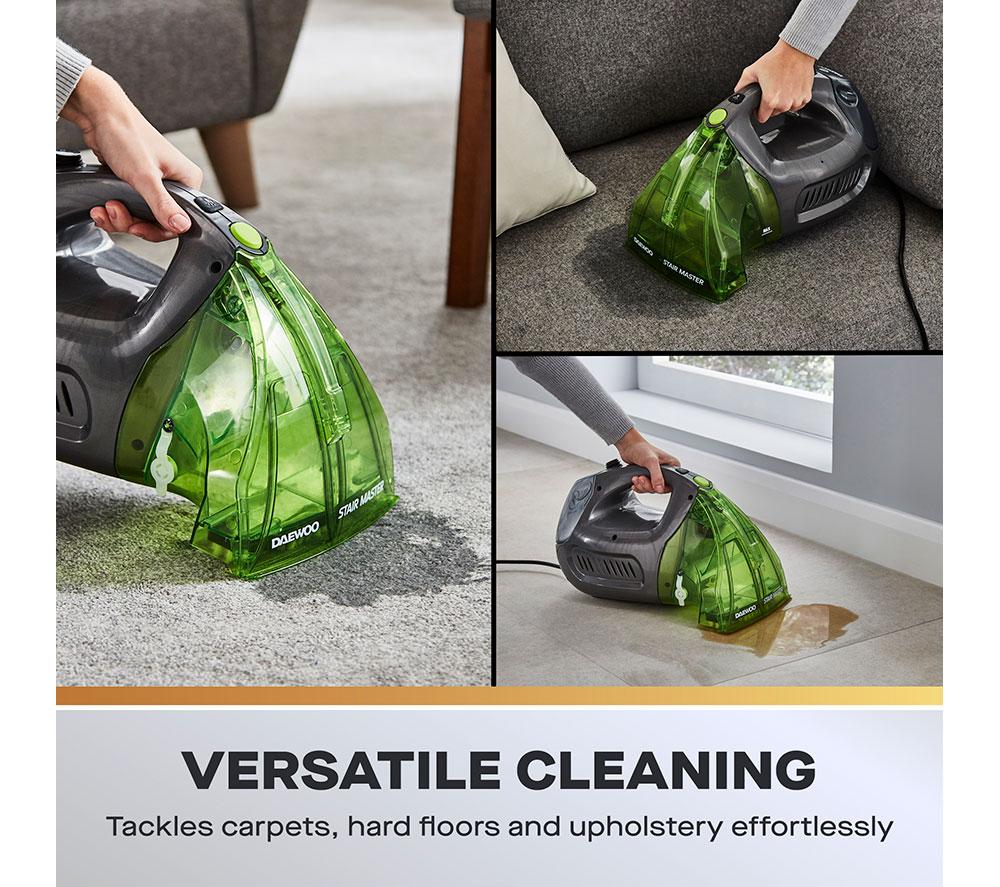 DAEWOO Hurricane Stair Master Handheld Carpet Cleaner - Green & Grey image number 5 of 7