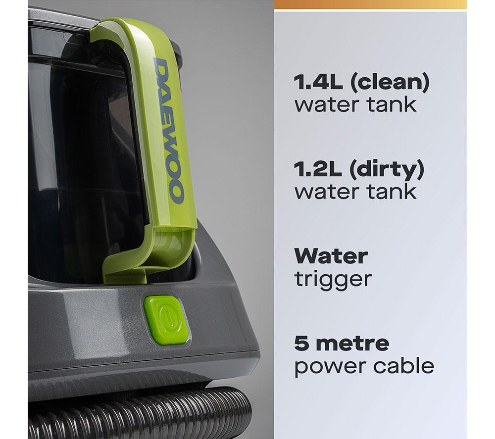 DAEWOO Hurricane FLR00155GE Canister Spot Washer - Green & Gray image number 2 of 7