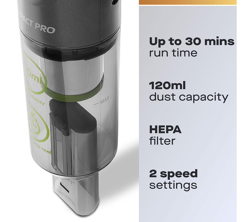 DAEWOO Compact Pro FLR00156GE Handheld Vacuum Cleaner - Grey & Green image number 2 of 7