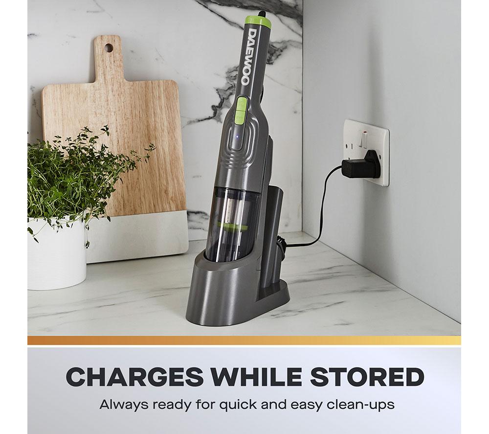 DAEWOO Compact Pro FLR00156GE Handheld Vacuum Cleaner - Grey & Green image number 4 of 7