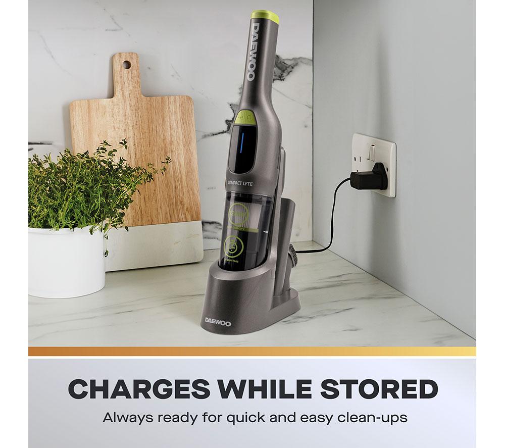 DAEWOO FLR00158GE Handheld Vacuum Cleaner - Grey & Green image number 4 of 8