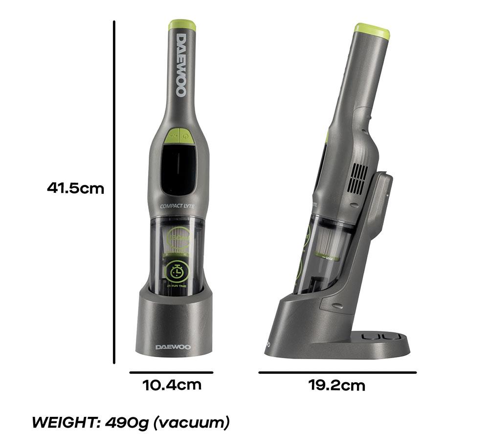 DAEWOO FLR00158GE Handheld Vacuum Cleaner - Grey & Green image number 7 of 8