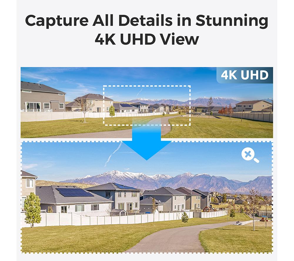REOLINK Argus Series B740X 4K Ultra HD WiFi Outdoor Security Battery Camera with Solar Panel & 64 GB Memory Card - Black image number 3 of 10