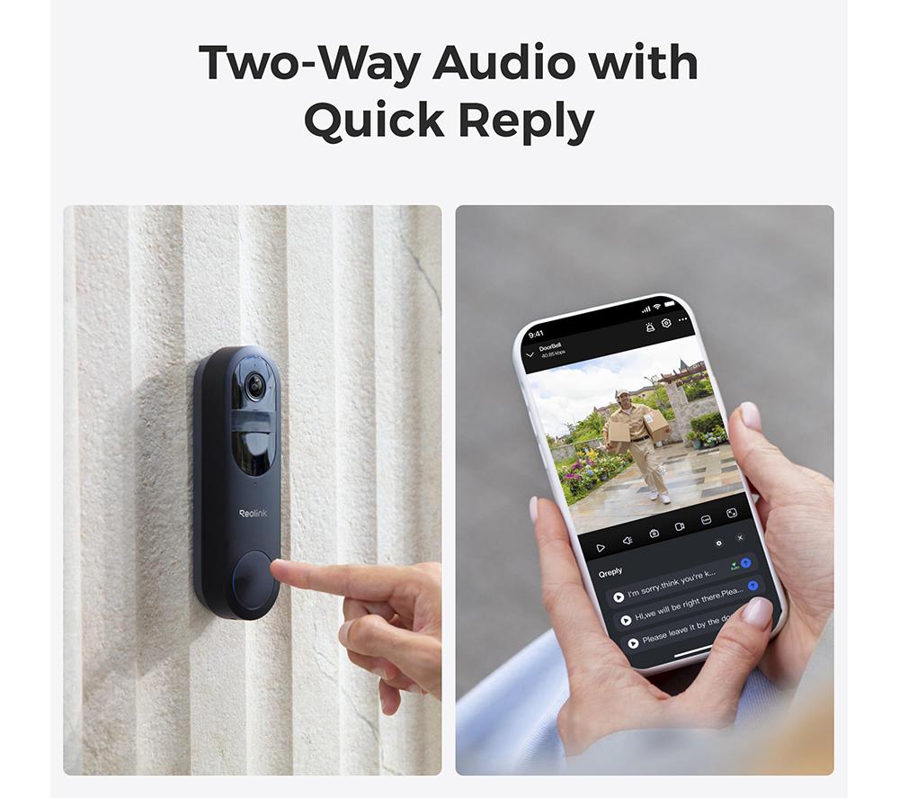 REOLINK D340B 2K WiFi Battery Video Doorbell, Chime & 64 GB Memory Card - Black image number 6 of 11