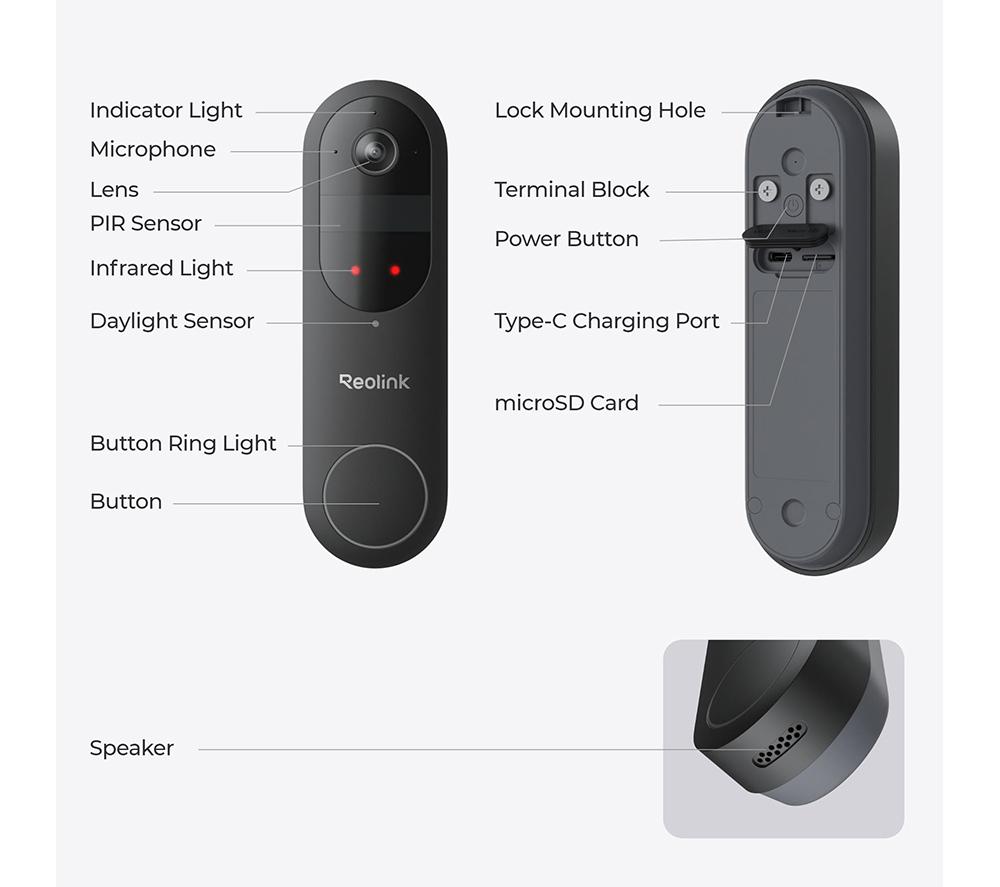 REOLINK D340B 2K WiFi Battery Video Doorbell, Chime & 64 GB Memory Card - Black image number 11 of 11