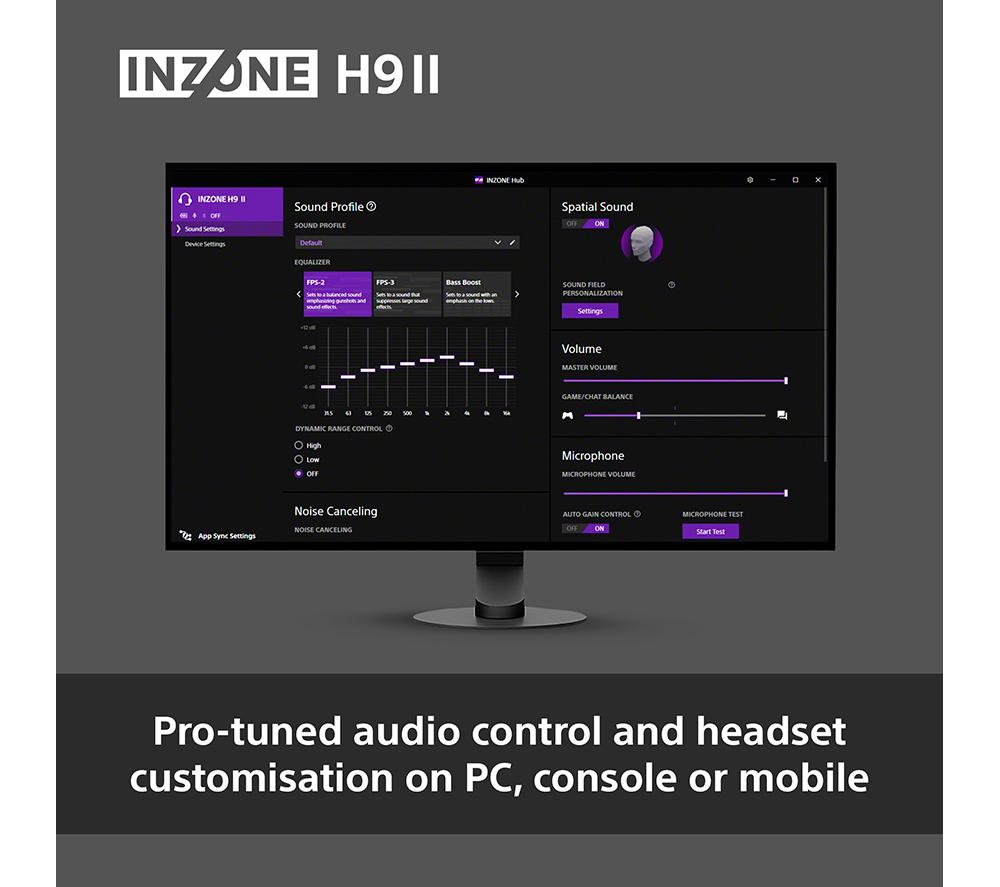 SONY INZONE H9 II Wireless Noise-Cancelling Gaming Headset - Black image number 10 of 18