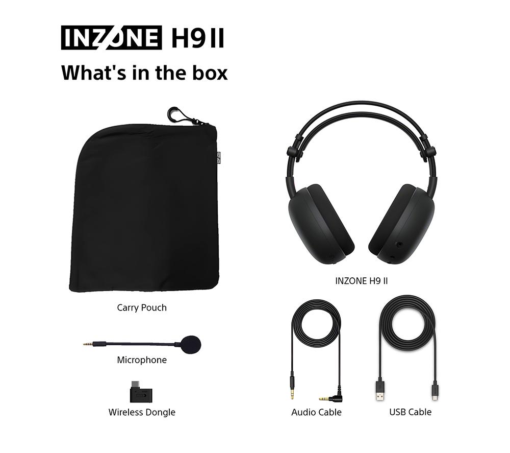 SONY INZONE H9 II Wireless Noise-Cancelling Gaming Headset - Black image number 12 of 18