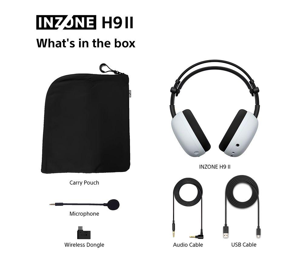 SONY INZONE H9 Wireless Noise-Cancelling Gaming Headset - White image number 12 of 17