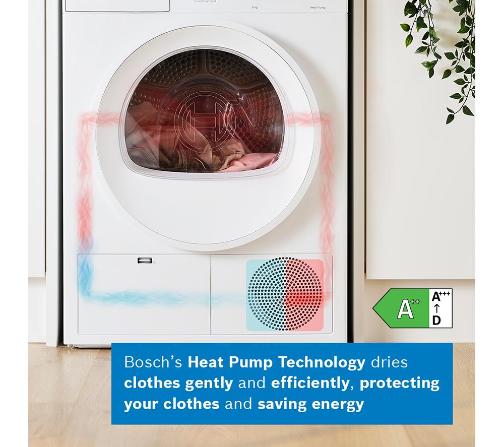 BOSCH Series 4 WTH85225GB 8 kg Heat Pump Tumble Dryer - White image number 6 of 14
