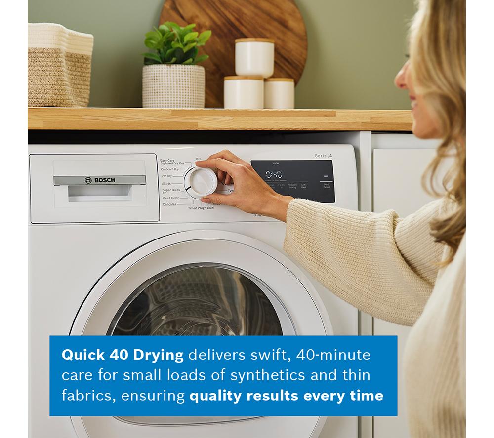 BOSCH Series 4 WTH85225GB 8 kg Heat Pump Tumble Dryer - White image number 9 of 14