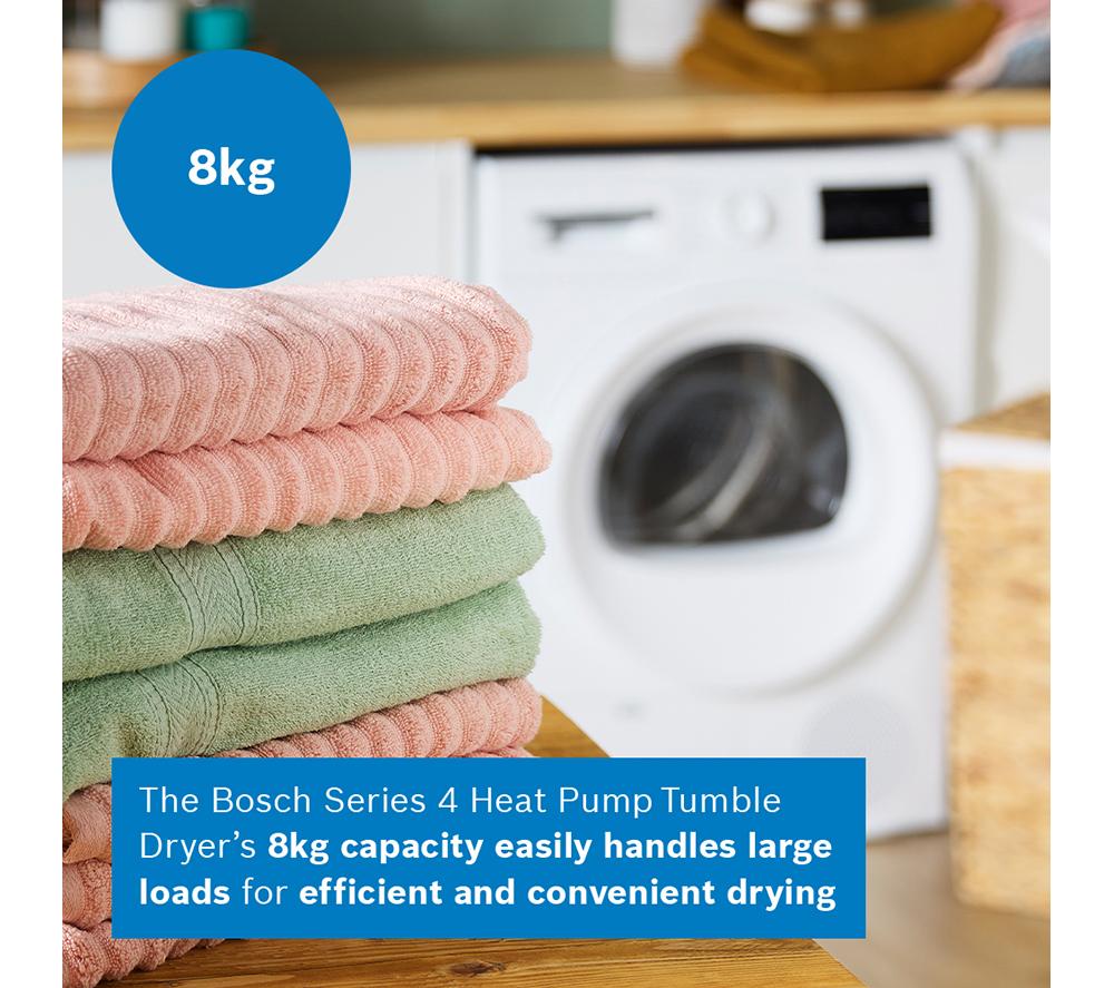 BOSCH Series 4 WTH85225GB 8 kg Heat Pump Tumble Dryer - White image number 10 of 14