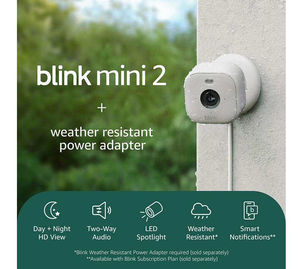 BLINK Mini 2 Full HD 1080p WiFi Security Camera with Weather Resistant Adapter - White, Twin Pack image number 2 of 7