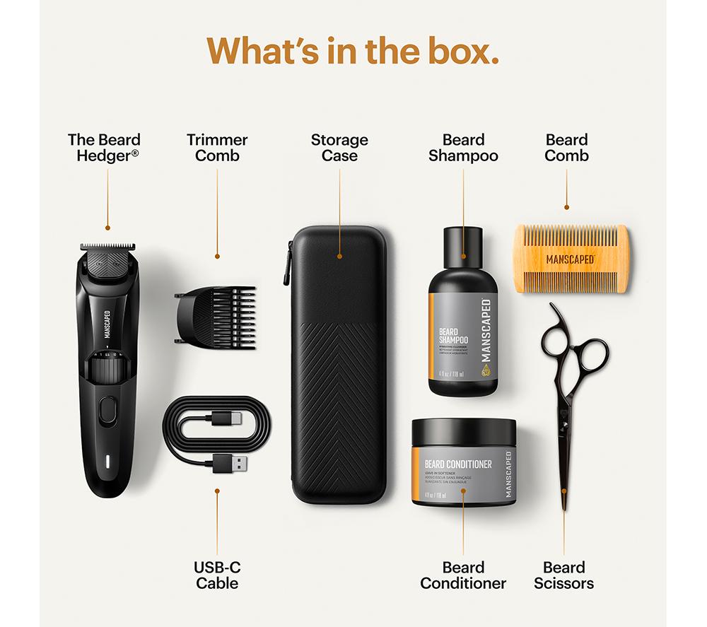 MANSCAPED Beard Hedger Essentials Wet & Dry Trimmer Kit - Black image number 3 of 9