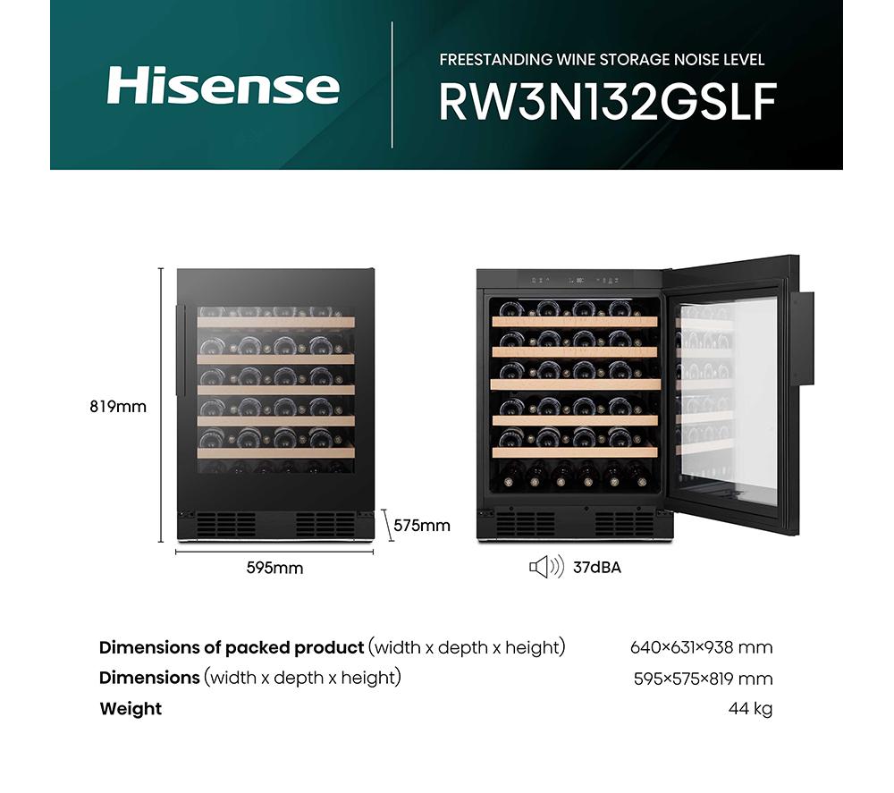 HISENSE RW3N132GSLF Wine Cooler - Black image number 12 of 13