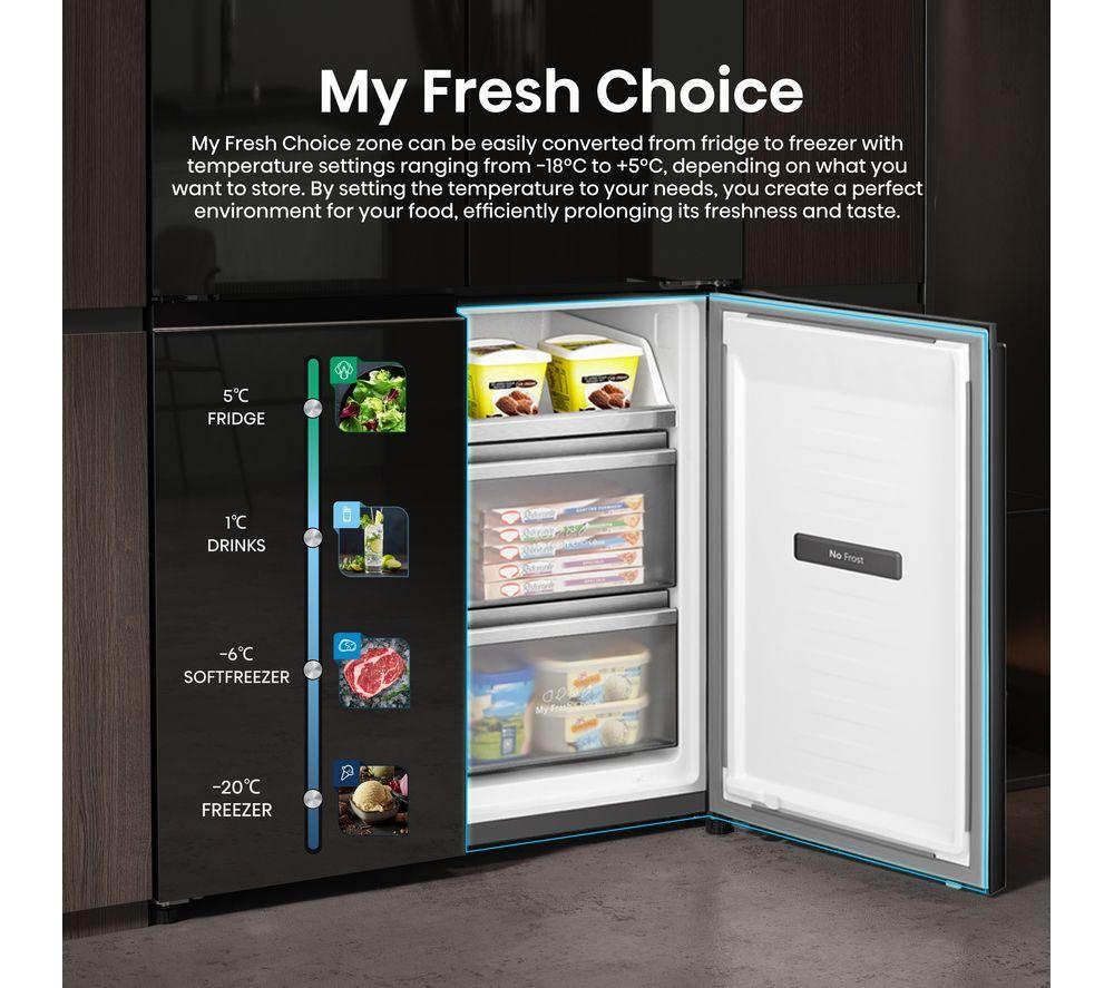 HISENSE RQ5X560SFLES Smart Fridge Freezer - Black & Stainless Steel image number 8 of 23