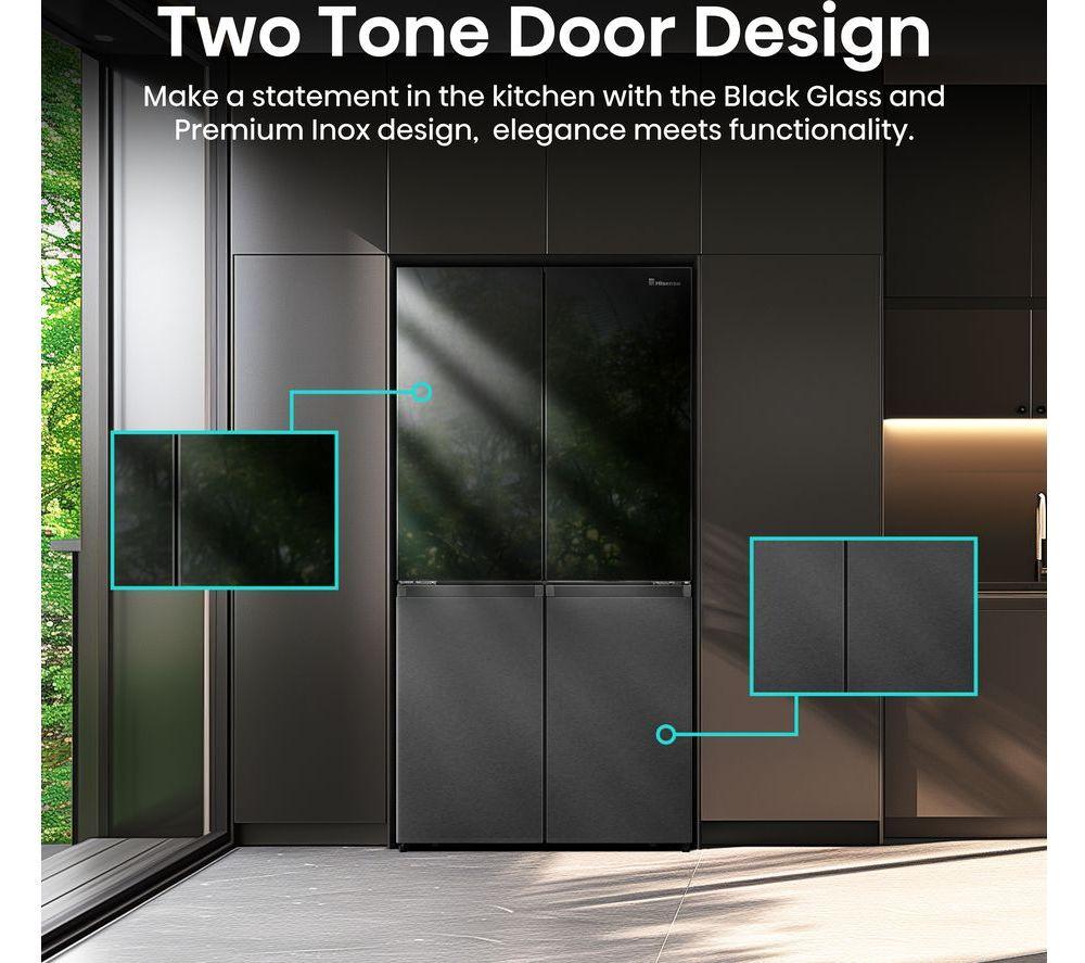 HISENSE RQ5X560SFLES Smart Fridge Freezer - Black & Stainless Steel image number 12 of 23