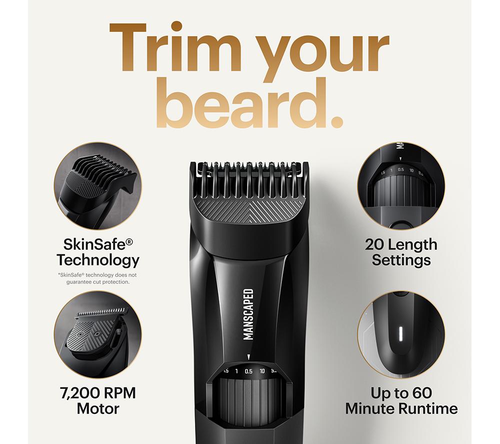 MANSCAPED The Beard Hedger Wet & Dry Trimmer - Black image number 2 of 10