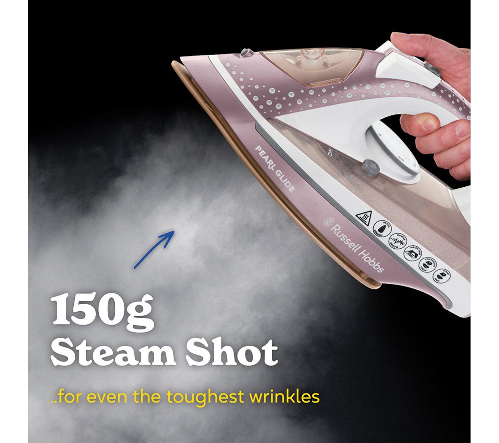 RUSSELL HOBBS Pearl Glide 23972 Steam Iron - Pink & White image number 3 of 7