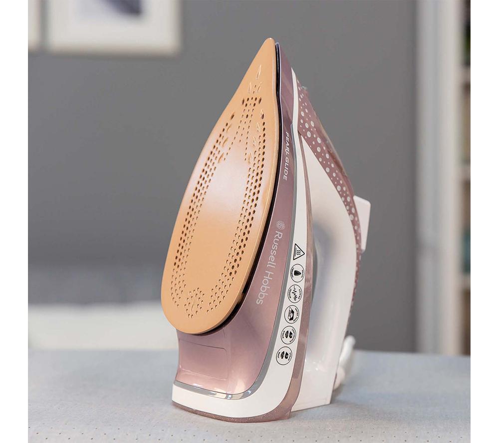 RUSSELL HOBBS Pearl Glide 23972 Steam Iron - Pink & White image number 6 of 7
