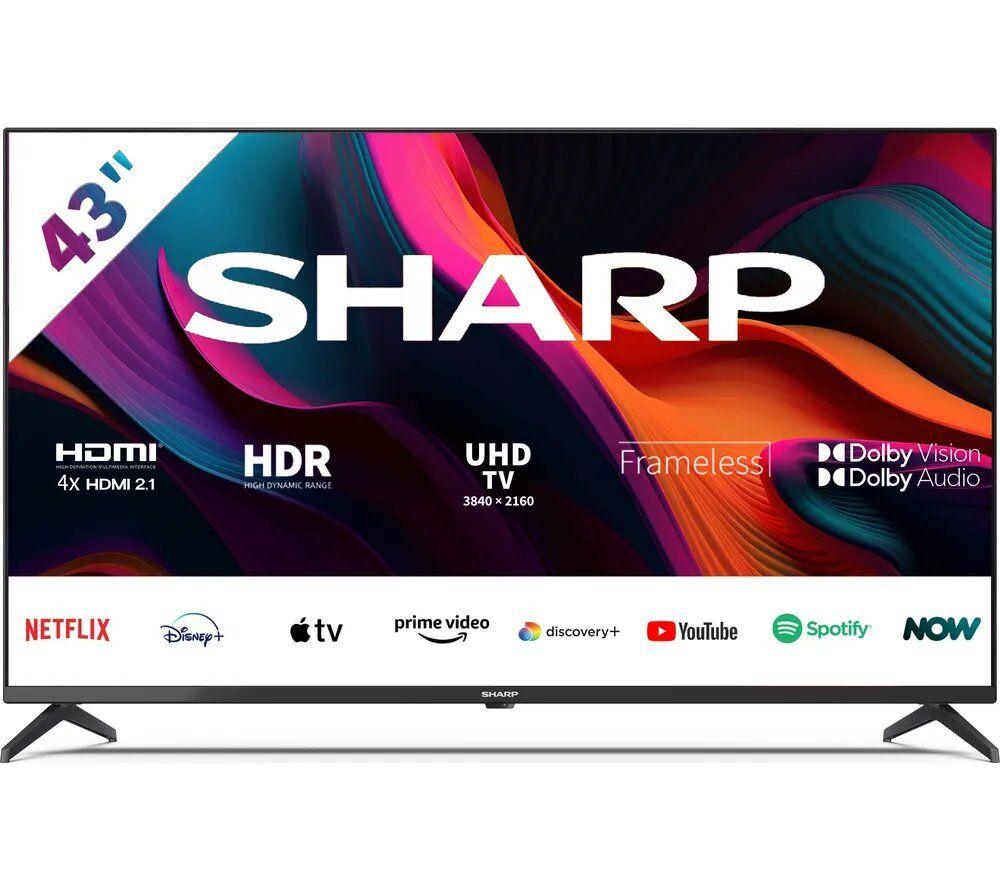 SHARP 4T-C43GL4260IB  Smart 4K Ultra HD HDR LED TV with Google Assistant