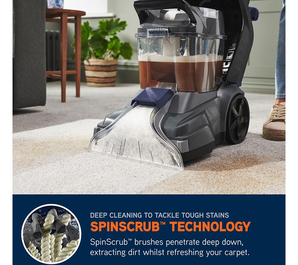 VAX SpinScrub Power Plus Upright Carpet Cleaner - Grey & Navy Blue image number 3 of 12
