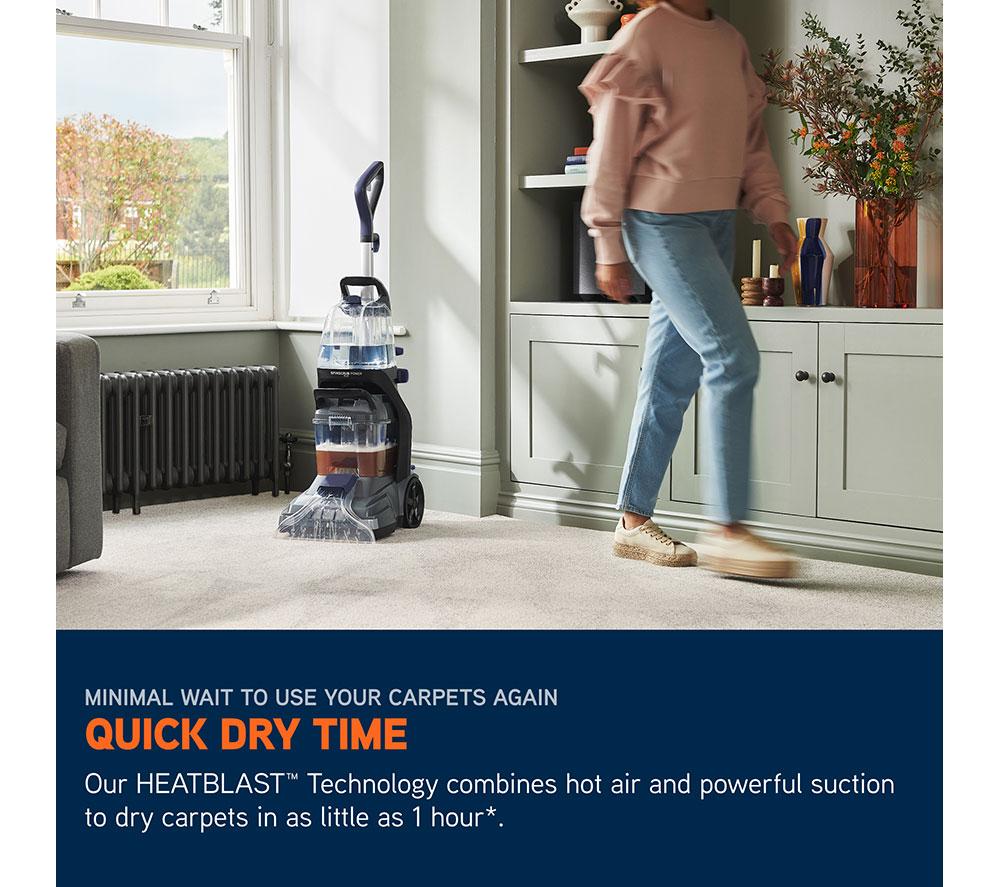 VAX SpinScrub Power Plus Upright Carpet Cleaner - Grey & Navy Blue image number 6 of 12