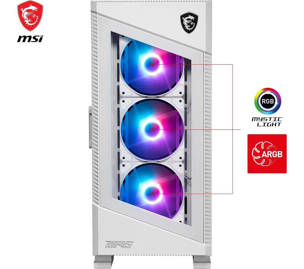 MSI MPG VELOX 100R ATX Mid-Tower PC Case - White image number 2 of 7
