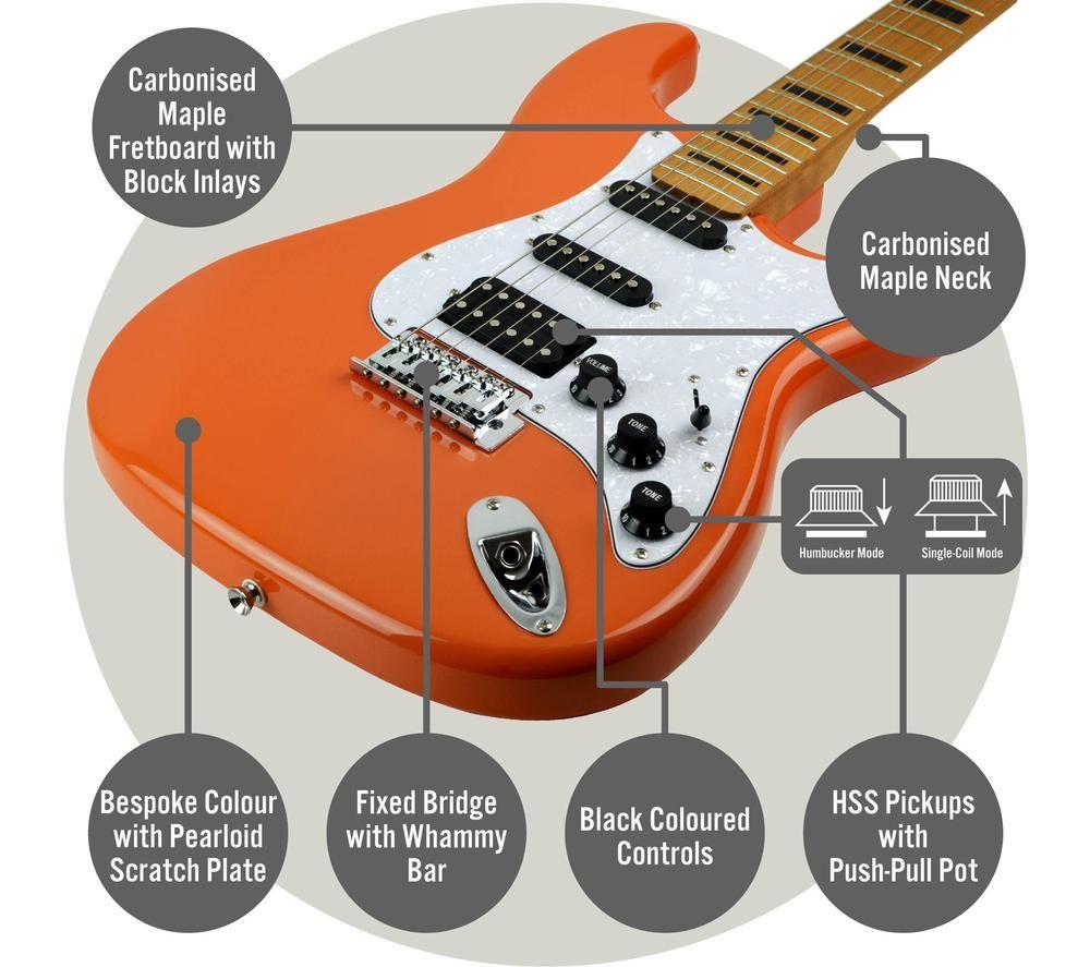 3RD AVENUE Stateside Series Electric Guitar Bundle - Canyon Orange image number 2 of 4