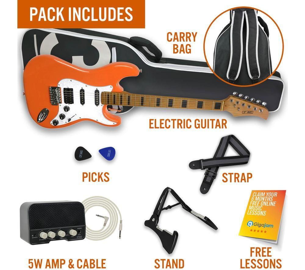 3RD AVENUE Stateside Series Electric Guitar Bundle - Canyon Orange image number 4 of 4