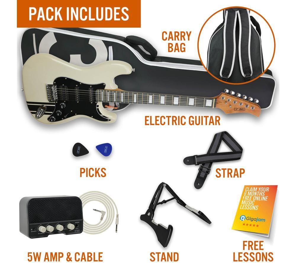 3RD AVENUE Stateside Series Electric Guitar Bundle - Atlantic White image number 4 of 4