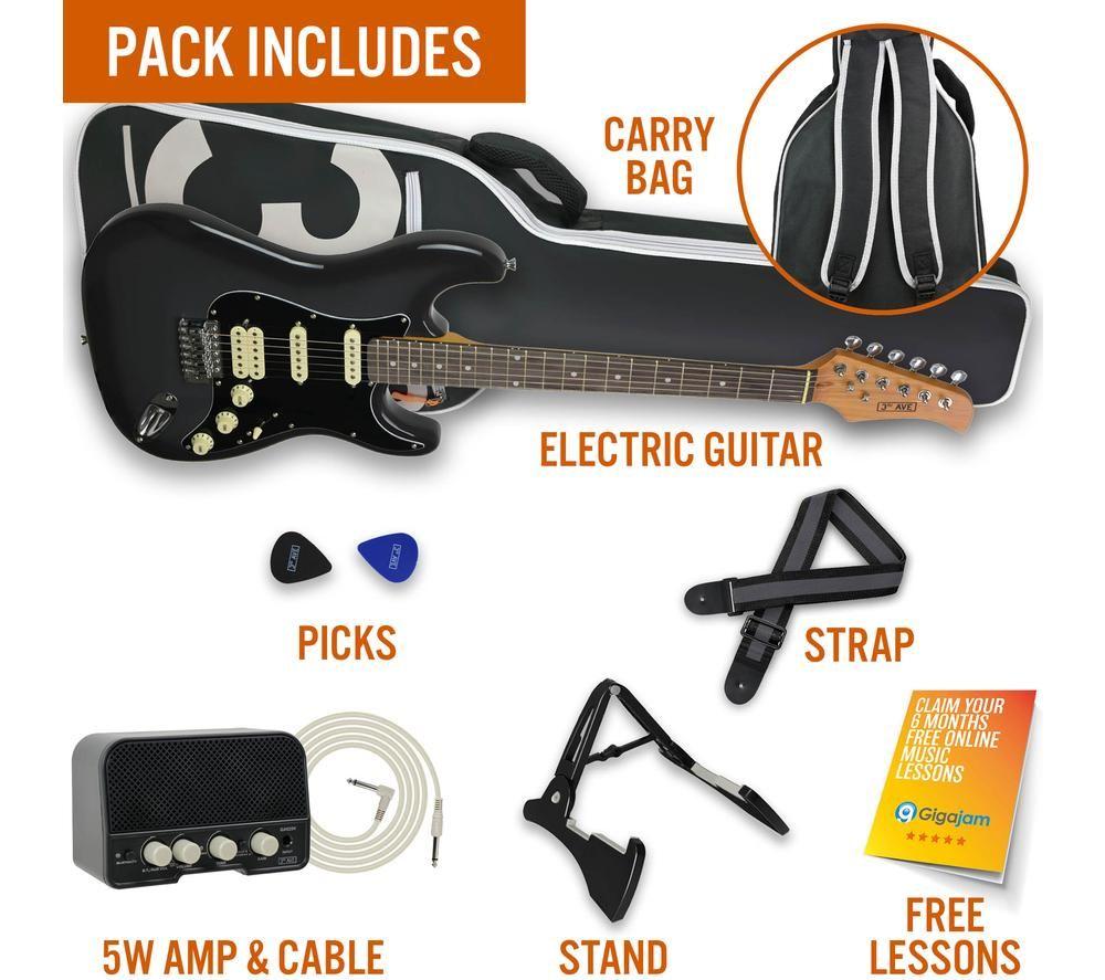 3RD AVENUE Stateside Series Electric Guitar Bundle - Rushmore Grey image number 4 of 4