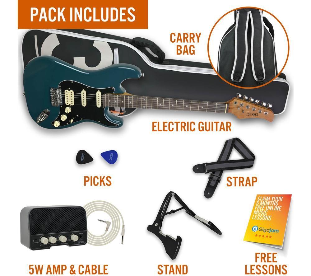 3RD AVENUE Stateside Series Electric Guitar Bundle - Delta Blue image number 4 of 4