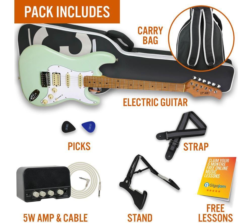 3RD AVENUE Stateside Series Electric Guitar Bundle - Liberty Green image number 4 of 4