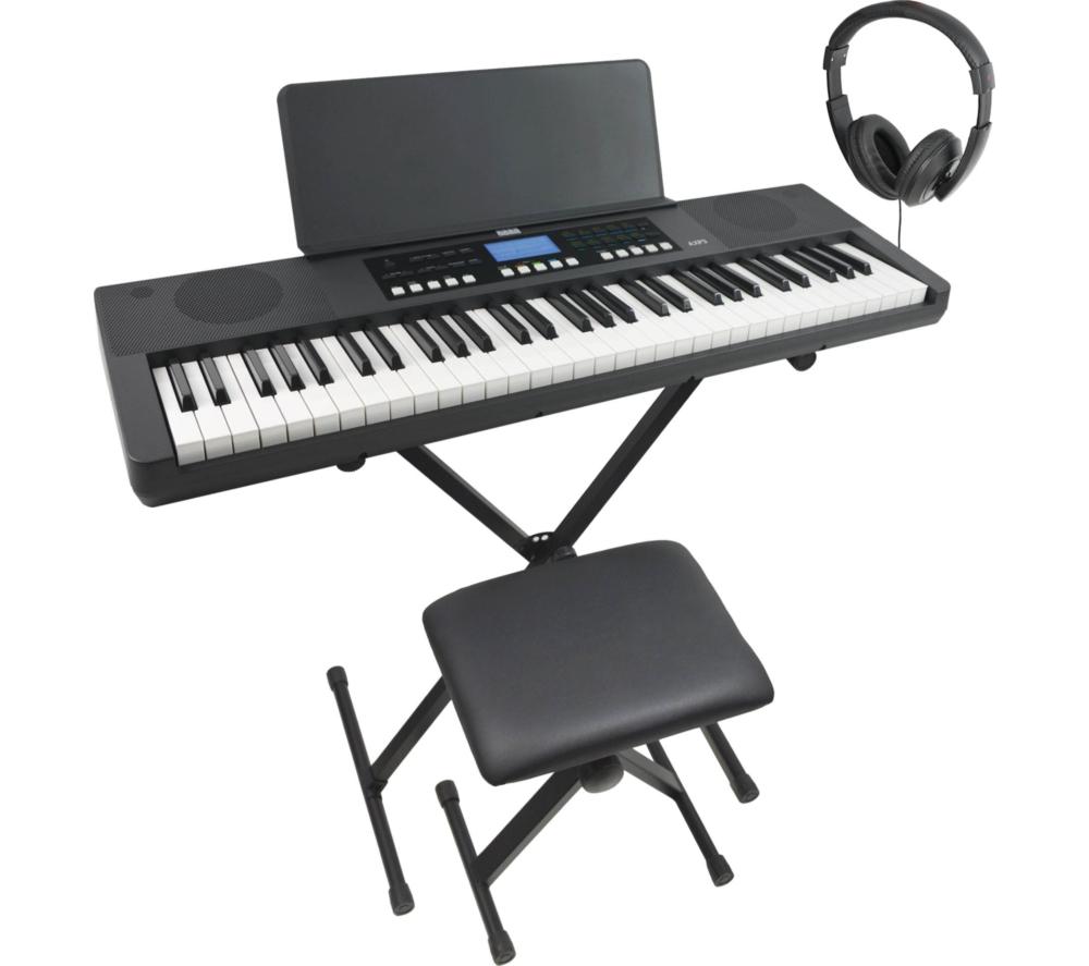 Axus Slimline Electronic Keyboard - Black, Black