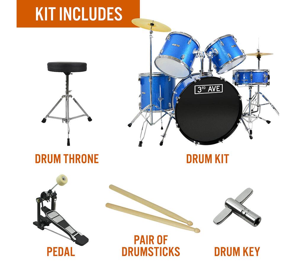 3RD AVENUE 5-Piece Drum Kit - Blue image number 3 of 4