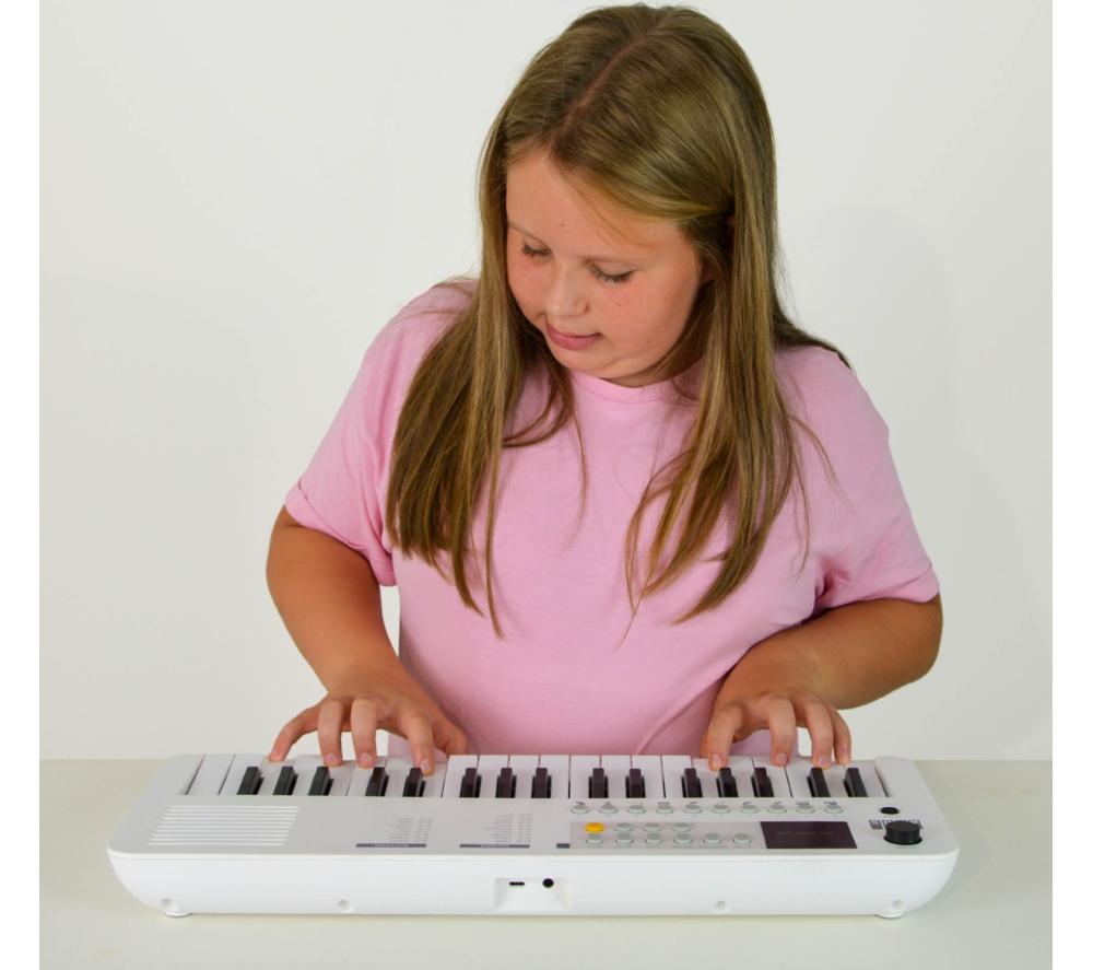 AXUS 37-Note Mini Portable Keyboard for Beginners - White image number 5 of 6