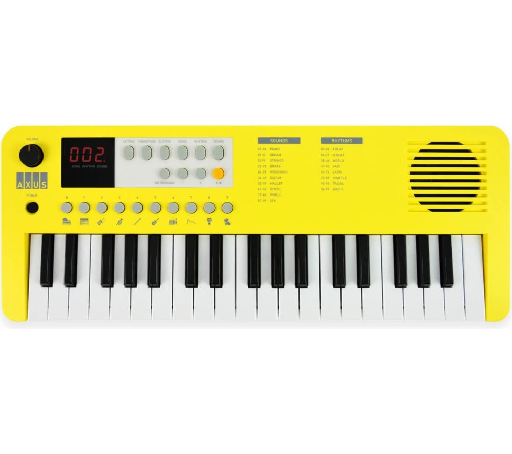 Axus 37-Note Mini Portable Keyboard For Beginners - Yellow, Yellow