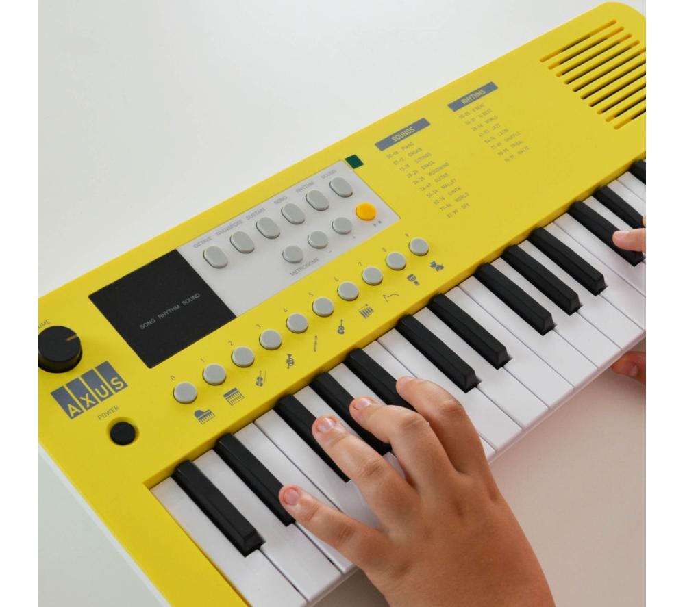 AXUS Axus 37-Note Mini Portable Keyboard for Beginners - Yellow image number 6 of 6