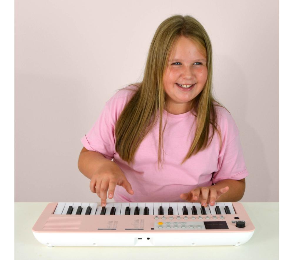 AXUS 37-Note Mini Portable Keyboard for Beginners - Pink image number 5 of 6