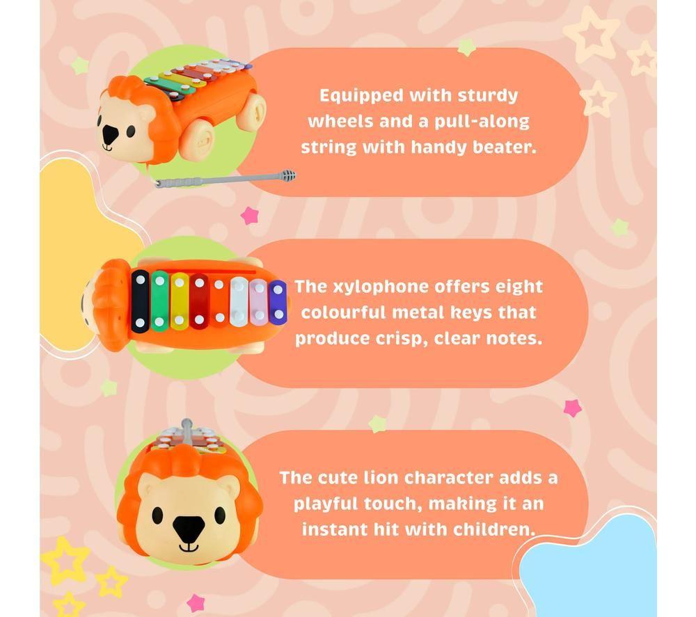 LITTLE STAR LS1002 Lion Pull Along Xylophone - Orange image number 3 of 4