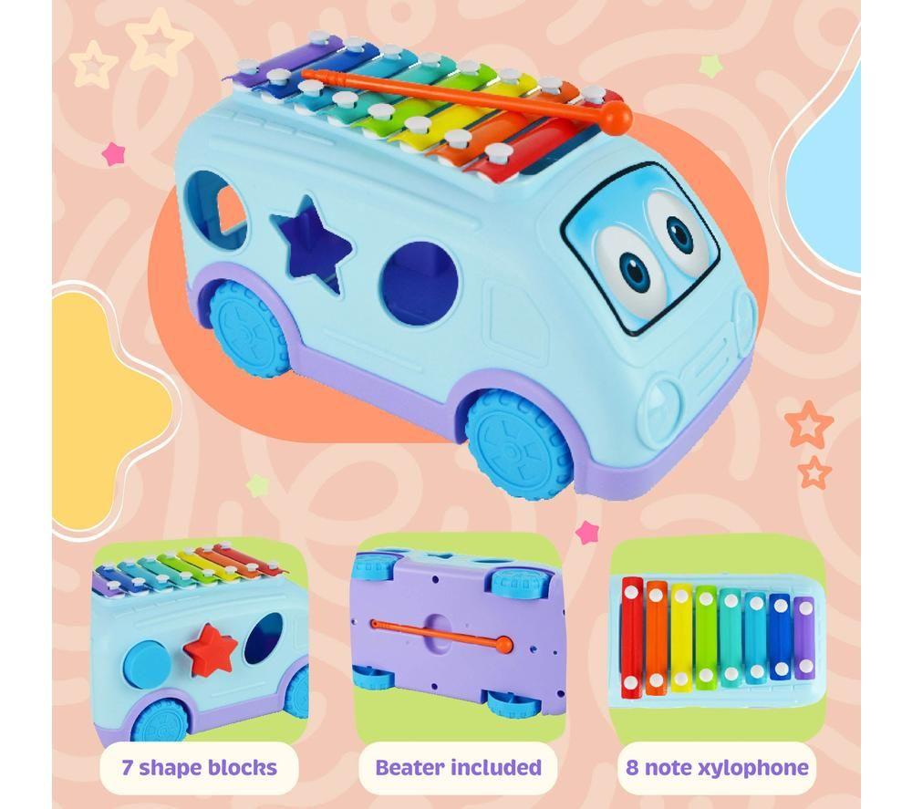 LITTLE STAR LS1003 School Bus Xylophone with Shapes image number 2 of 4