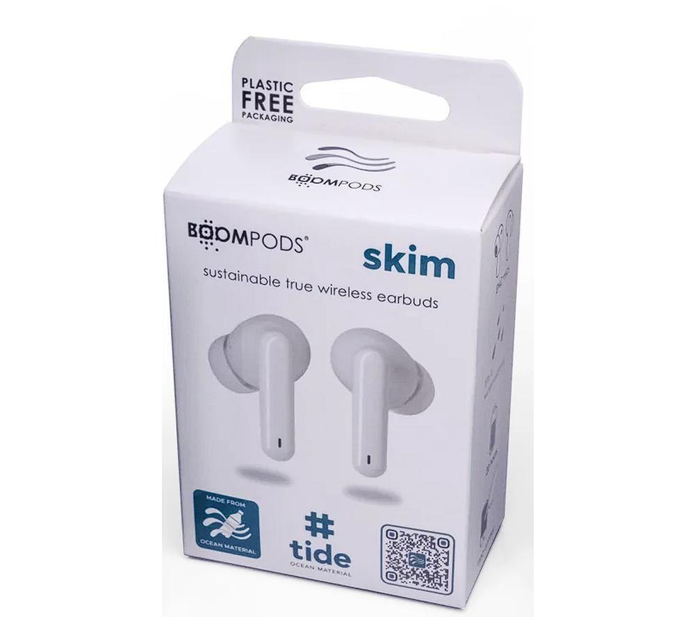 BOOMPODS Skim Wireless Bluetooth Earbuds - White image number 3 of 6