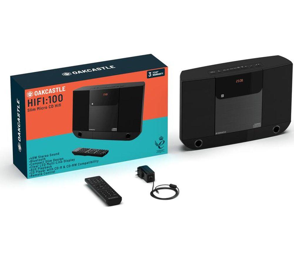 OAKCASTLE HiFi100 Flat Panel Hi-Fi System - Black image number 9 of 9